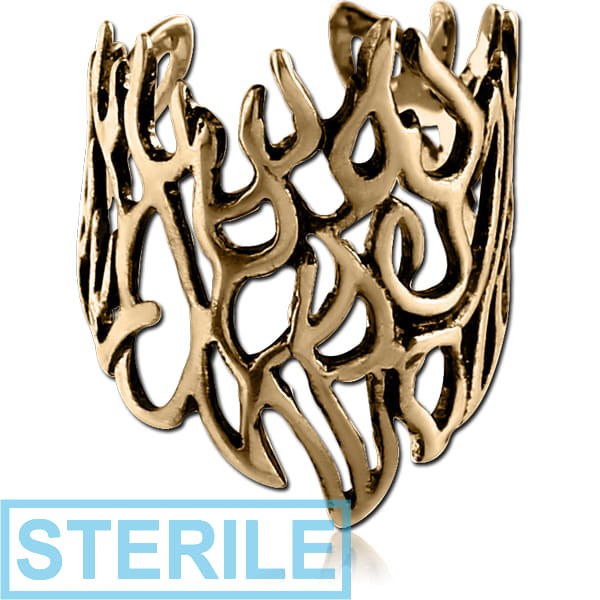 STERILE ZIRCON GOLD PVD COATED SURGICAL STEEL EAR CUFF