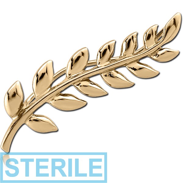STERILE ZIRCON GOLD PVD COATED SURGICAL STEEL EAR VINE - LEFT