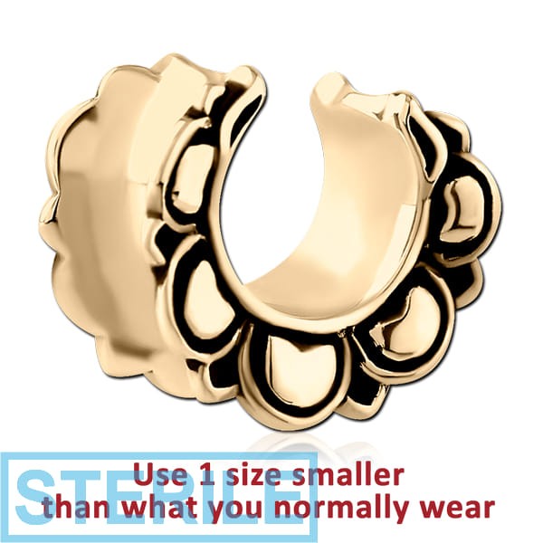STERILE ZIRCON GOLD PVD COATED SURGICAL STEEL HALF TUNNEL