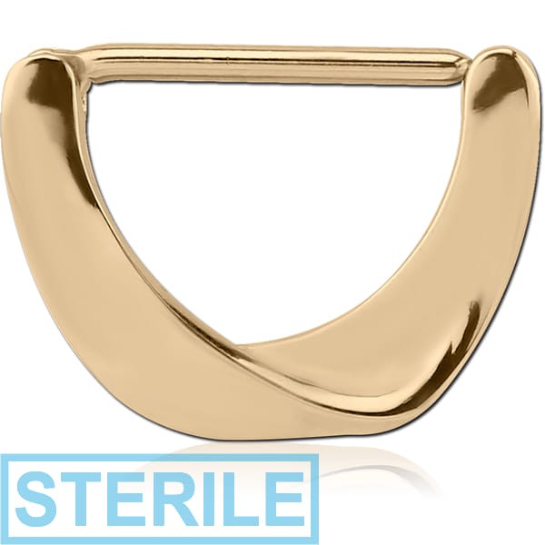 STERILE ZIRCON GOLD PVD COATED SURGICAL STEEL NIPPLE CLICKER