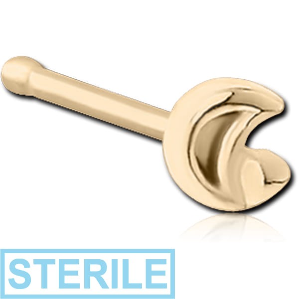 STERILE ZIRCON GOLD PVD COATED SURGICAL STEEL NOSE BONE