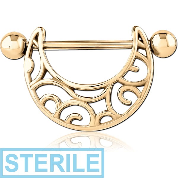 STERILE ZIRCON GOLD PVD COATED SURGICAL STEEL NIPPLE SHIELD