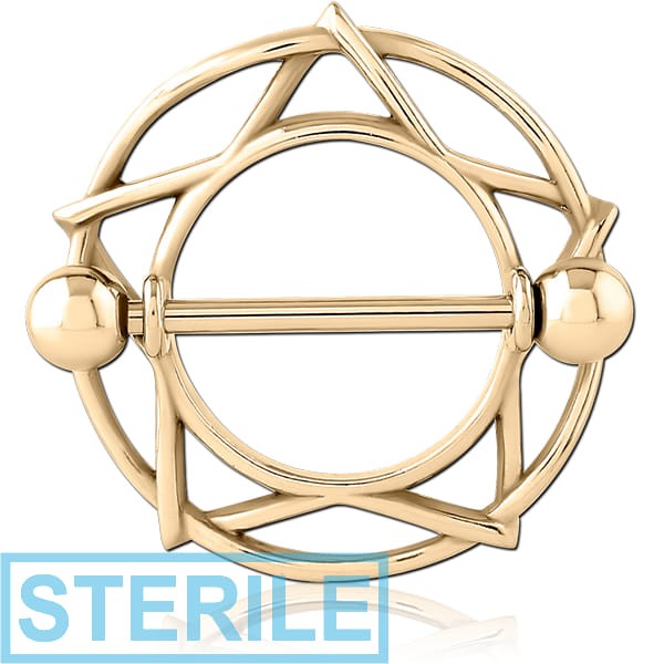 STERILE ZIRCON GOLD PVD COATED SURGICAL STEEL NIPPLE SHIELD