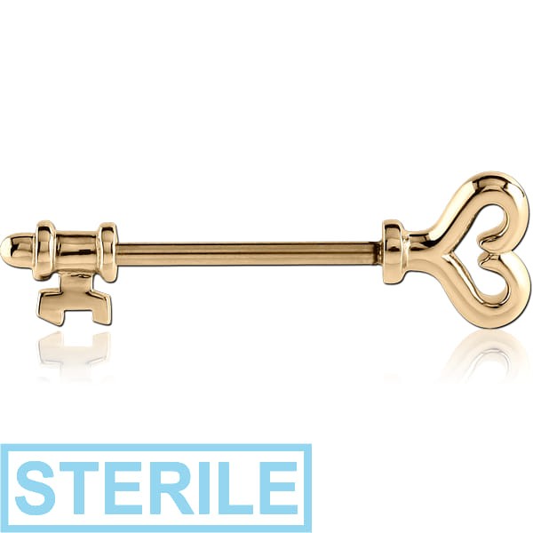 STERILE ZIRCON GOLD PVD COATEDSURGICAL STEEL NIPPLE SHIELD - KEY