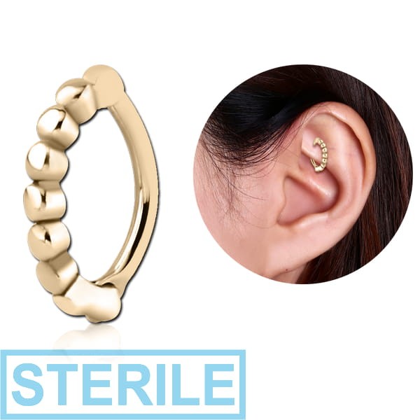 STERILE ZIRCON GOLD PVD COATED SURGICAL STEEL ROOK CLICKER - DOTS