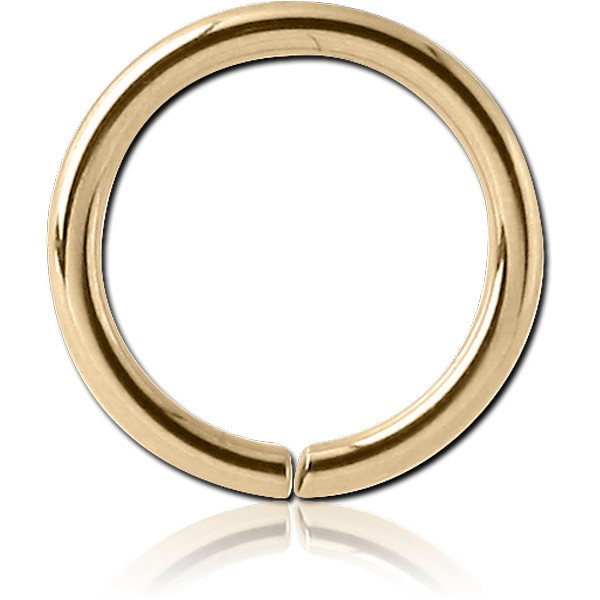 ZIRCON GOLD PVD COATED SURGICAL STEEL SEAMLESS RING