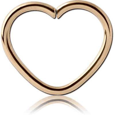 ZIRCON GOLD PVD COATED SURGICAL STEEL OPEN HEART SEAMLESS RING