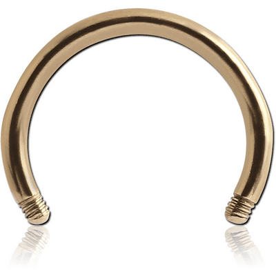 ZIRCON GOLD PVD COATED SURGICAL STEEL MICRO CIRCULAR BARBELL PIN