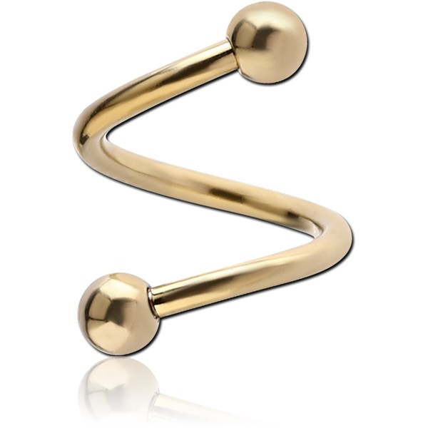 ZIRCON GOLD SURGICAL STEEL MICRO BODY SPIRAL