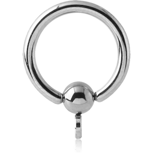 SURGICAL STEEL BALL CLOSURE RING WITH HOOP