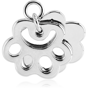 RHODIUM PLATED BRASS CHARM - BRASS KNUCKLES AND SHADOW