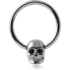 SURGICAL STEEL BALL CLOSURE RING WITH ATTACHMENT - SKULL