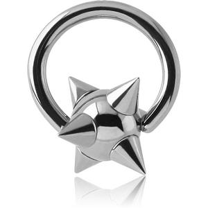 SURGICAL STEEL BALL CLOSURE RING WITH SPIKEY BALL