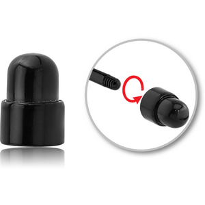 BLACK PVD COATED SURGICAL STEEL ROUNDED BULLET