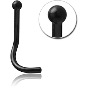 BLACK PVD COATED SURGICAL STEEL CURVED BALL NOSE STUD