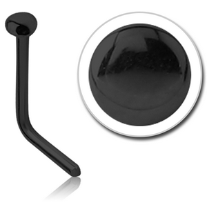 BLACK PVD COATED SURGICAL STEEL 90 DEGREE DISC NOSE STUD