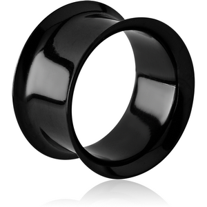 BLACK PVD SURGICAL STEEL DOUBLE FLARED TUNNEL