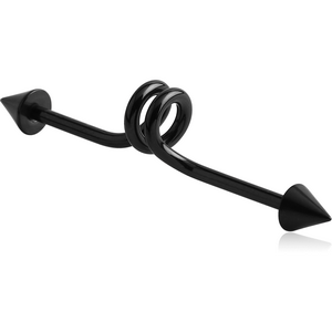 BLACK PVD COATED SURGICAL STEEL INDUSTRIAL LOOPS BARBELL