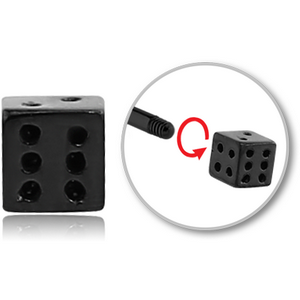 BLACK PVD COATED SURGICAL STEEL MICRO DICE