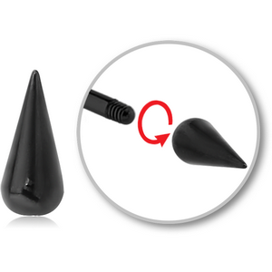 BLACK PVD COATED SURGICAL STEEL MICRO ROUND SPIKE