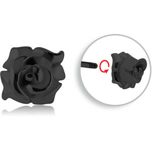 BLACK PVD COATED SURGICAL STEEL MICRO THREADED FLOWER ATTACHMENT
