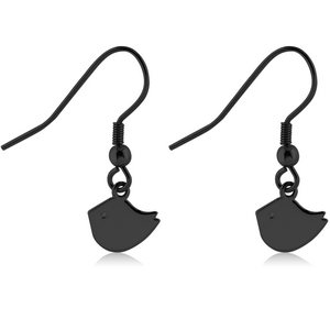 BLACK PVD COATED SURGICAL STEEL EARRINGS - CHICK