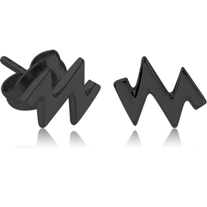 BLACK PVD COATED SURGICAL STEEL EAR STUDS PAIR