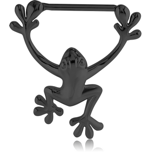 BLACK PVD COATED SURGICAL STEEL NIPPLE CLICKER - FROG