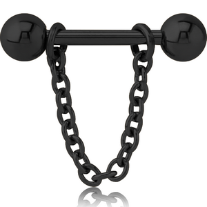 BLACK PVD COATED SURGICAL STEEL CHAIN NIPPLE SHIELD