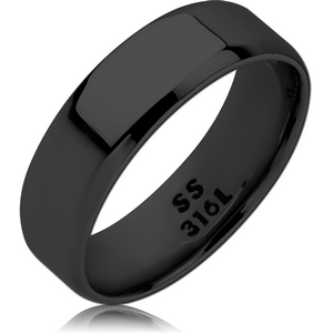 BLACK PVD COATED SURGICAL STEEL RING - BAND