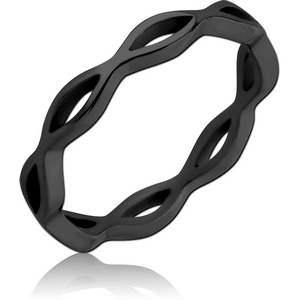 BLACK PVD COATED SURGICAL SURGICAL STEEL RING