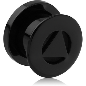 BLACK PVD COATED SURGICAL STEEL THREADED TUNNEL - TRIANGLE