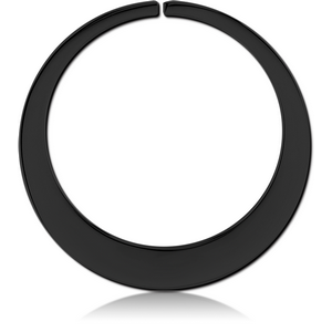 BLACK PVD COATED SURGICAL STEEL HOOP EARRINGS FOR TUNNEL - ROUND