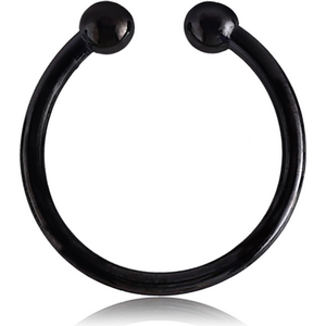 BLACK PVD COATED SURGICAL STEEL FAKE SEPTUM RING