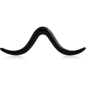 BLACK PVD COATED SURGICAL STEEL SEPTUM MUSTACHE