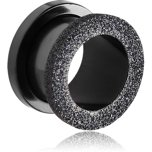 BLACK PVD COATED STAINLESS STEEL FROSTED THREADED TUNNEL