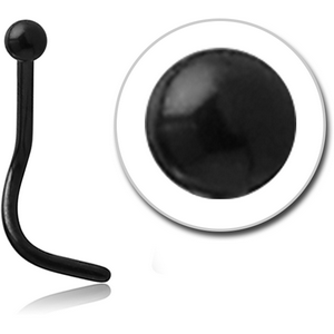 BLACK PVD COATED TITANIUM CURVED BALL NOSE STUD