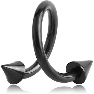 BLACK PVD COATED TITANIUM BODY SPIRAL WITH CONES