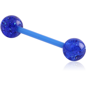 UV ACRYLIC FLEXIBLE BARBELL WITH GLITTERING BALL