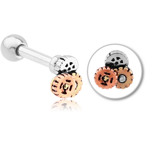 SURGICAL STEEL BARBELL - STEAMPUNK