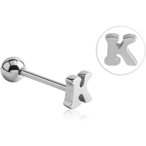 SURGICAL STEEL BARBELL WITH LETTER - K