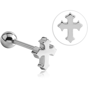 SURGICAL STEEL BARBELL - CROSS