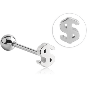SURGICAL STEEL BARBELL - DOLLAR SIGN