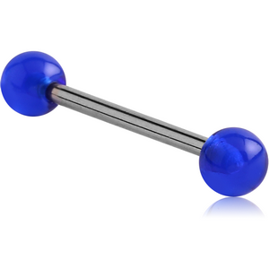 SURGICAL STEEL BARBELL WITH UV ACRYLIC BALL