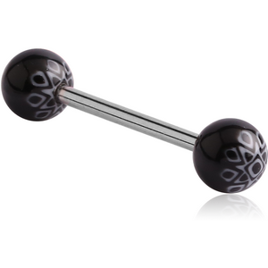 SURGICAL STEEL BARBELL WITH UV FANCY BALL