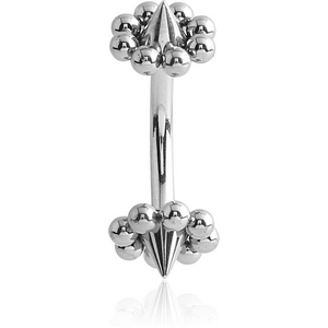 SURGICAL STEEL CURVED BARBELL WITH VOLCANOES