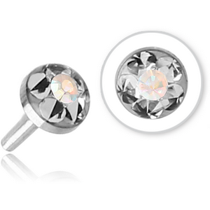 SURGICAL STEEL CRYSTALINE JEWELLED PUSH FIT DISC FOR BIOFLEX INTERNAL LABRET