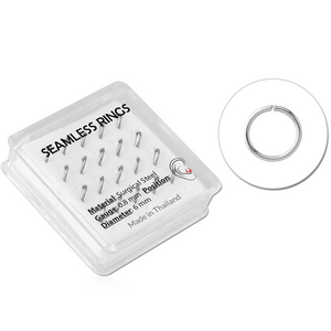 BOX OF 20 SURGICAL STEEL SEAMLESS RINGS