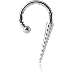 SURGICAL STEEL CIRCULAR BARBELL WITH BALL AND LONG CONE