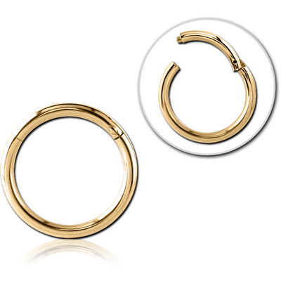 GOLD PVD 18K COATED SURGICAL STEEL HINGED SEGMENT RING